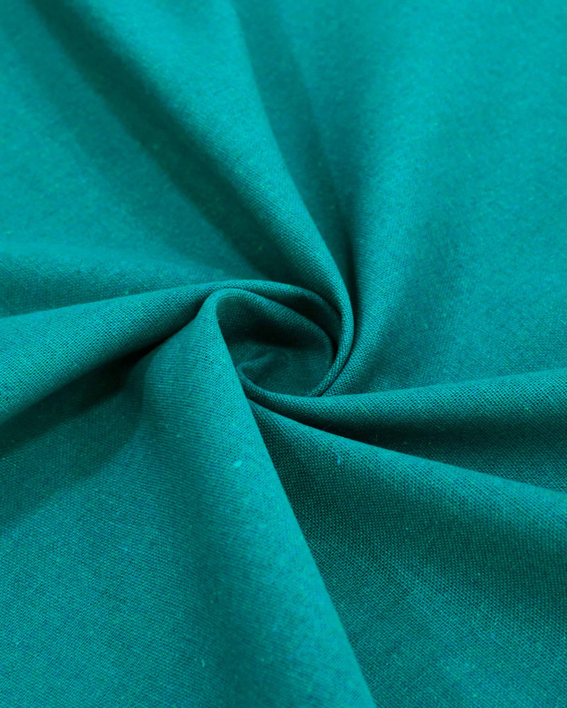Tecido Linho Misto Rústico Ciano Escuro