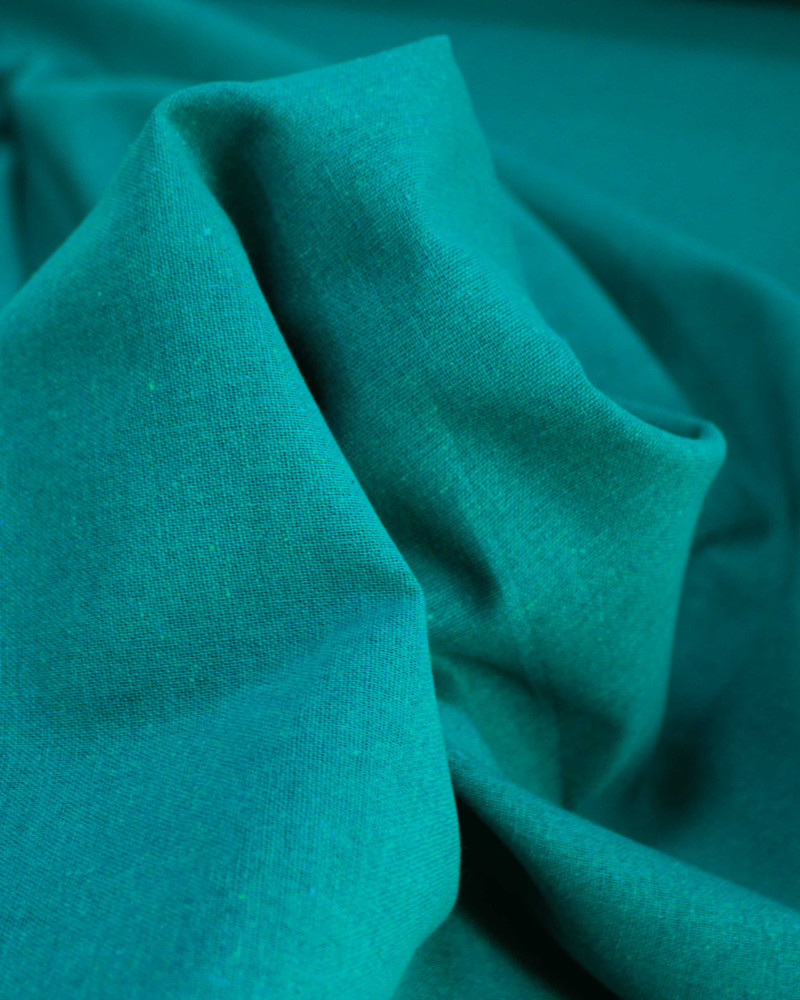 Tecido Linho Misto Rústico Ciano Escuro