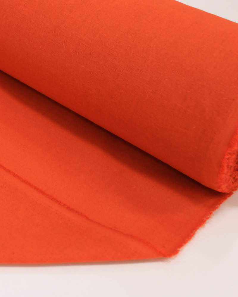 Tecido Linho Misto Laranja Vibrante
