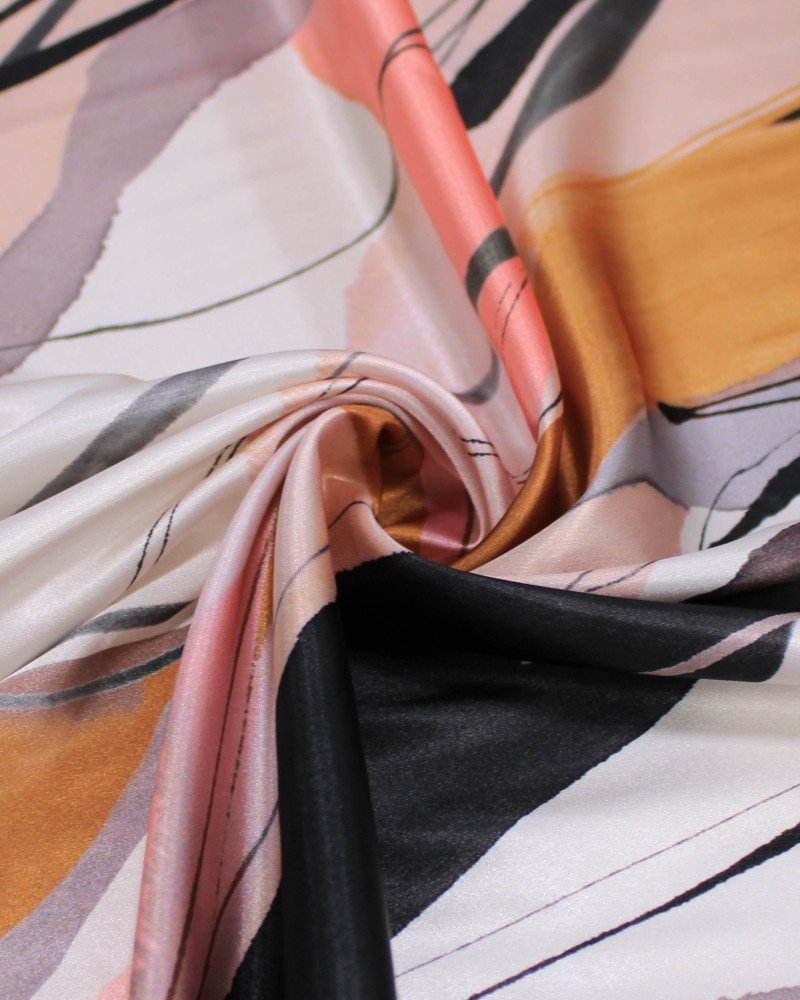 Tecido Crepe Silk Italiano Listras Onduladas Coloridas