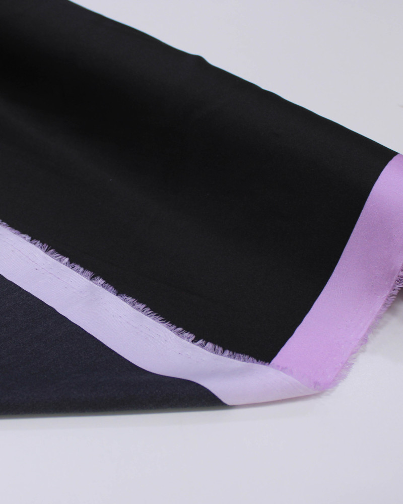 Tecido Crepe Silk Italiano Degradê Irregular Lilás e Preto