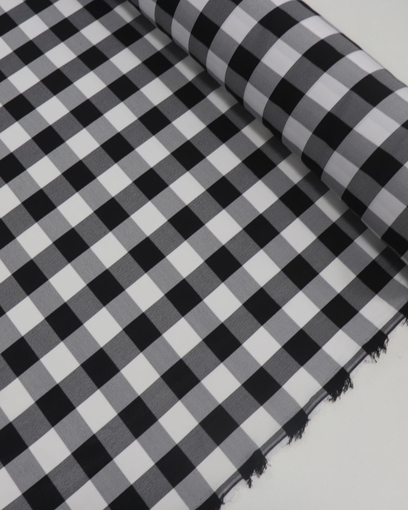 Tecido Oxford Quadriculado Branco e Preto