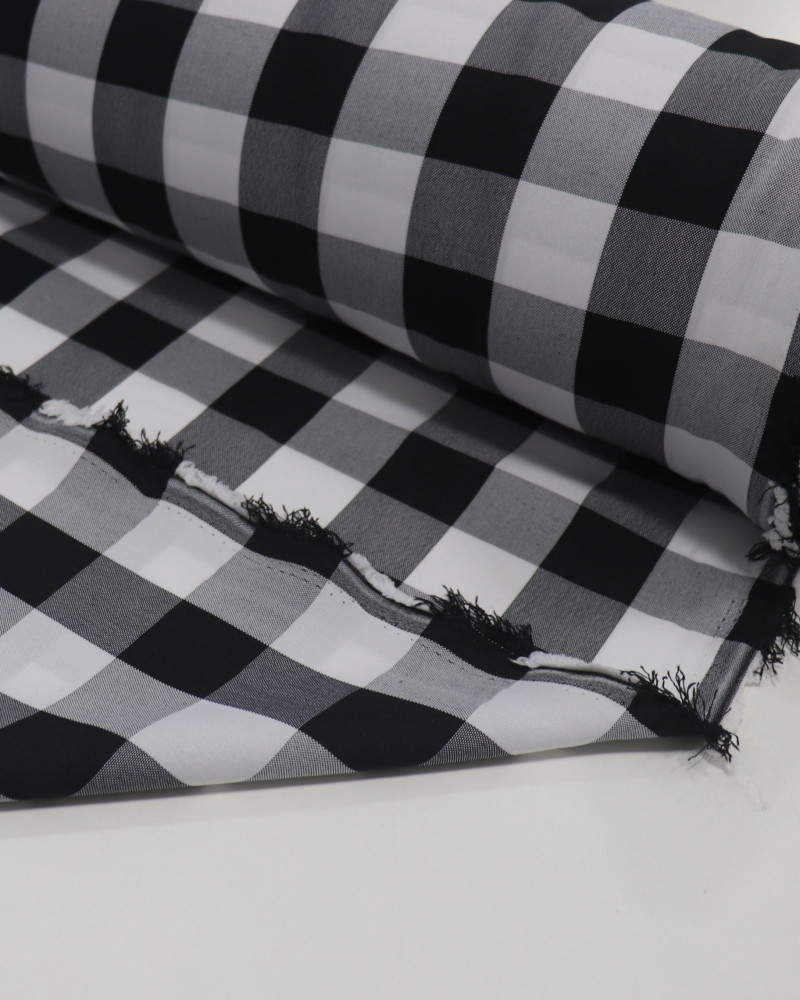 Tecido Oxford Quadriculado Branco e Preto