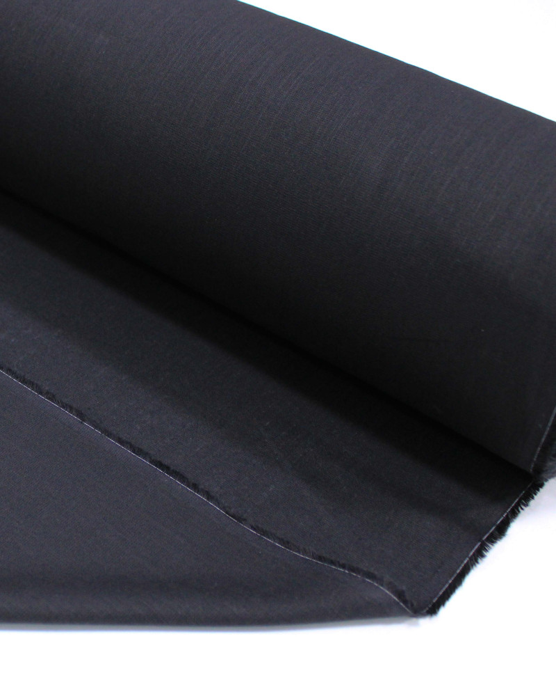 Tecido Linho Misto Camisaria Flamê Preto