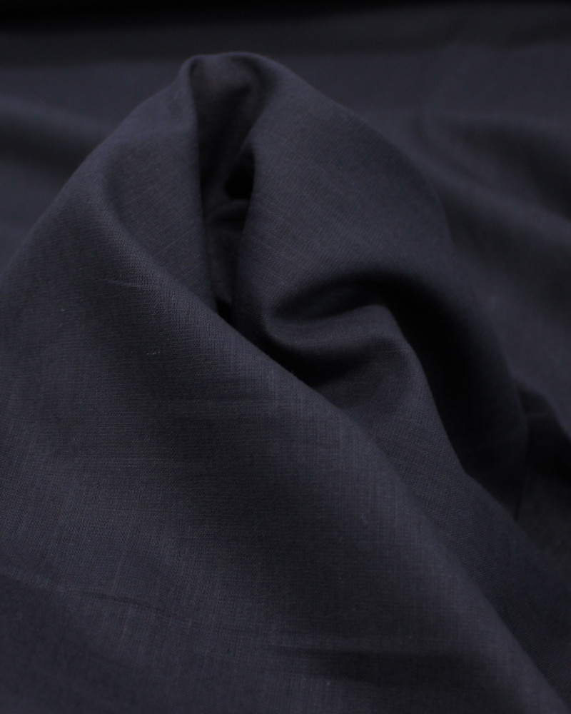 Tecido Linho Misto Camisaria Flamê Preto