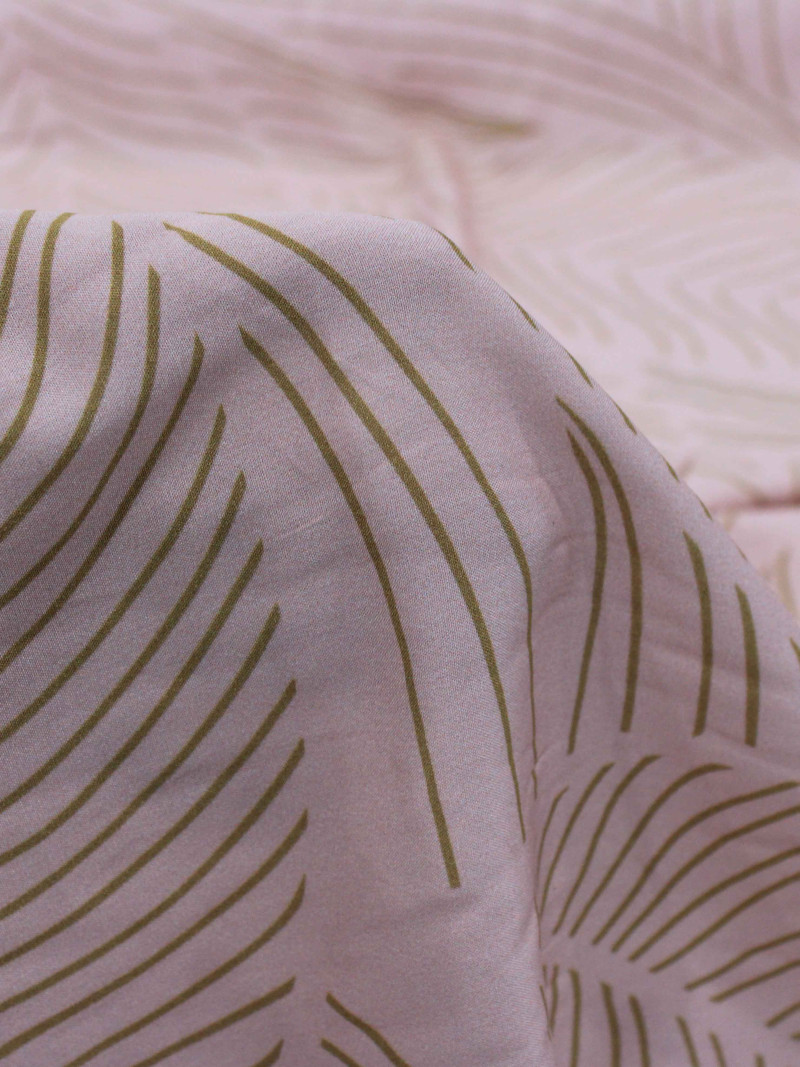 Tecido Viscose Italiano Flores Abstratas Rosé e Bege