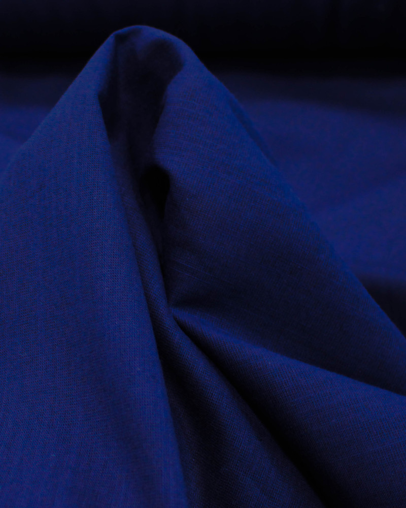 Tecido Linho Misto Camisaria Flamê Azul Marinho