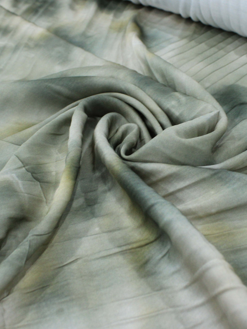 Tecido Viscose Italiano Tie Dye Tons de Verde
