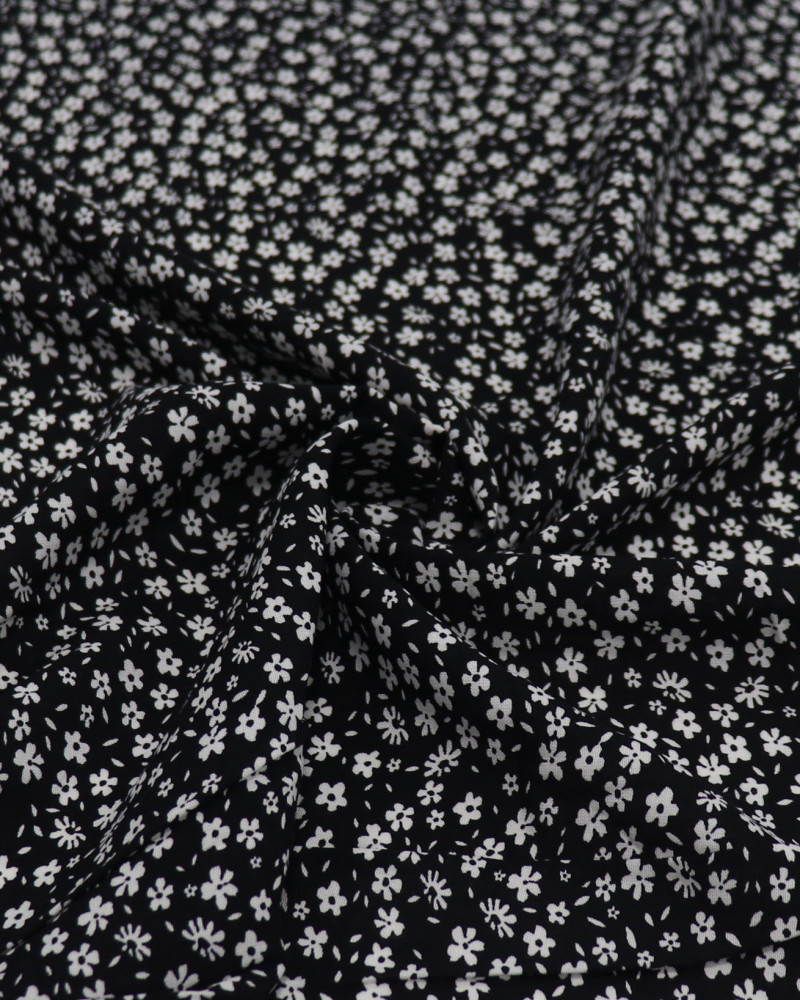 Tecido Viscose Tapete Micro Floral P/B