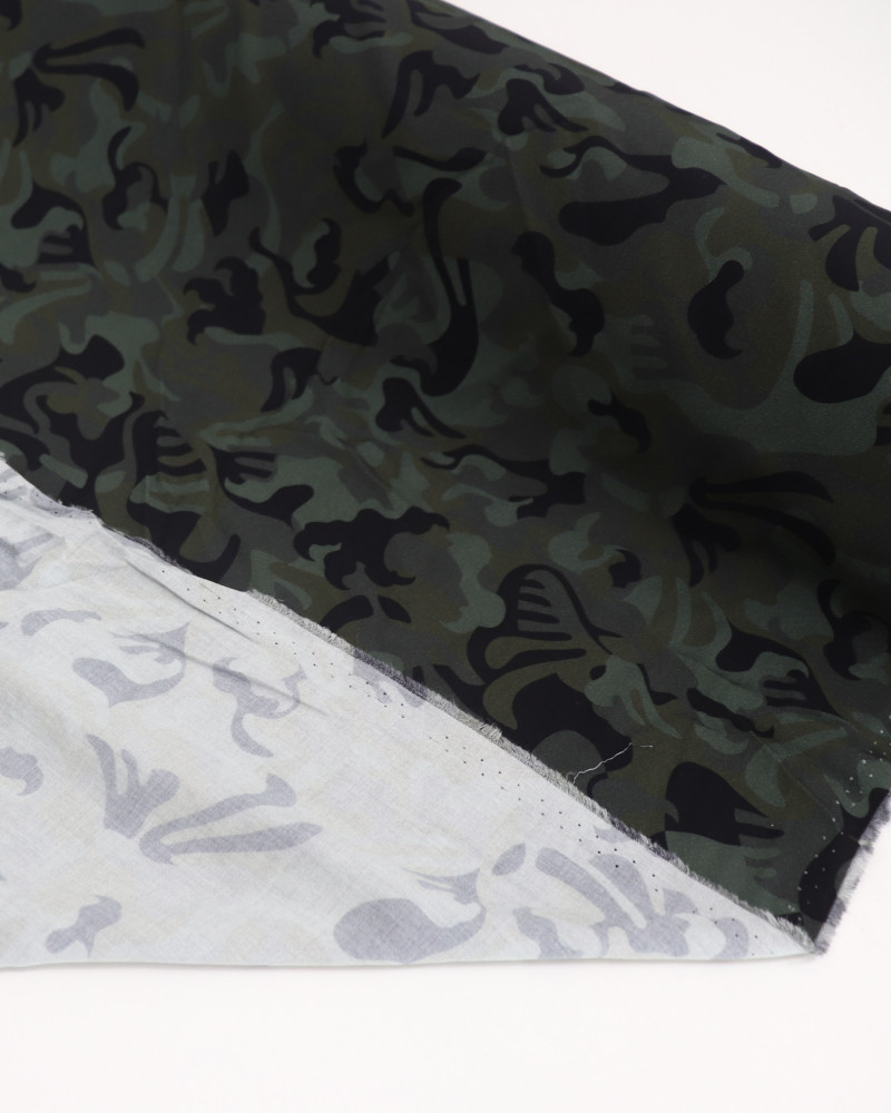 Tecido Viscose Camuflado Preto e Verde