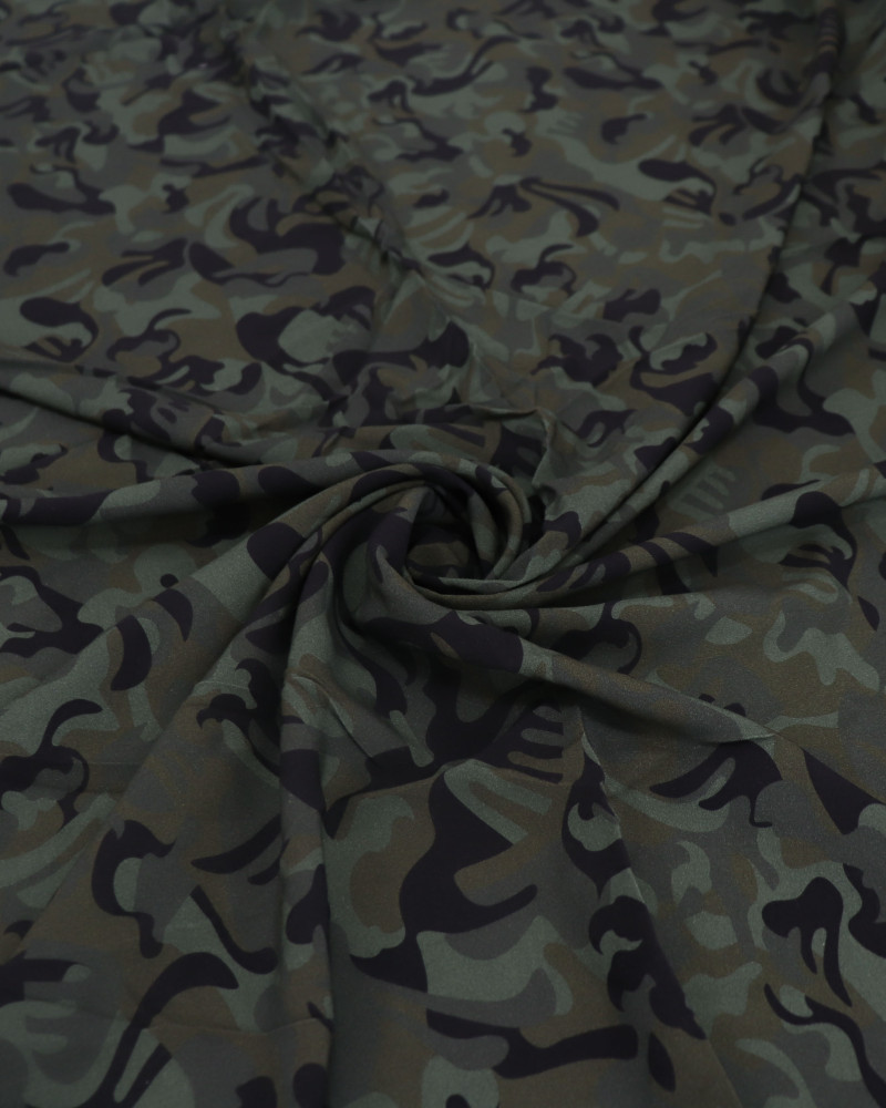 Tecido Viscose Camuflado Preto e Verde