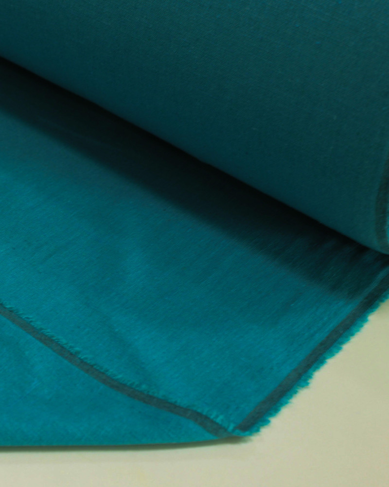 Tecido Linho Misto Rústico Azul Piscina