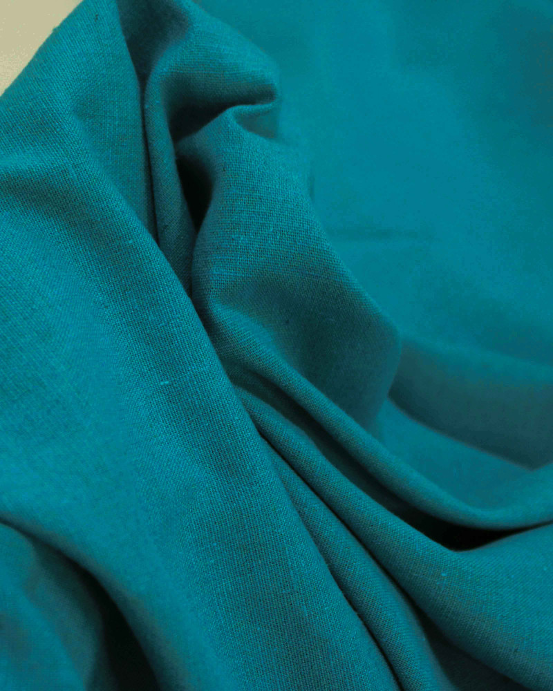 Tecido Linho Misto Rústico Azul Piscina (0.7m)