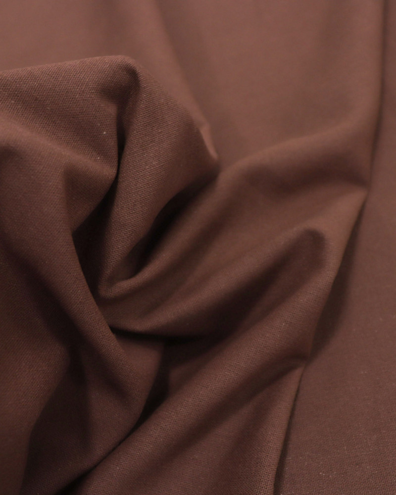 Tecido Linho Misto Rústico Marrom Estonado