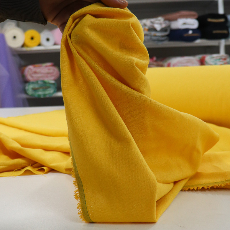 Tecido Linho Misto Rústico Amarelo (2.1m)