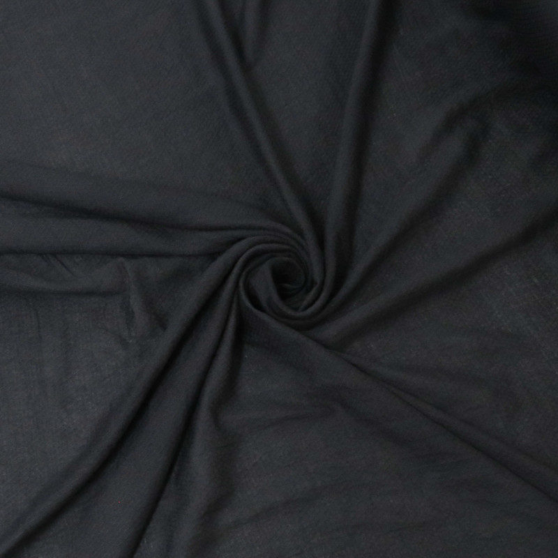 Tecido Crepe Maquinetado Colméia Preto