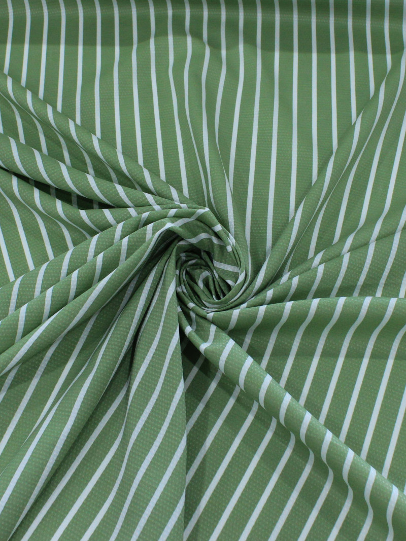 Tecido Viscose Mista Grossa Maquinetada Listras Verde Menta