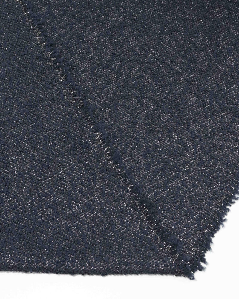 Tecido Tweed Italiano Azul Marinho com Lurex