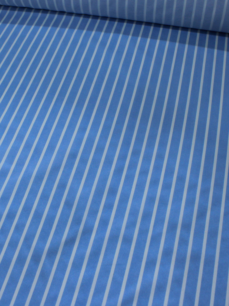 Tecido Tricoline Mista Azul Claro e Branco 