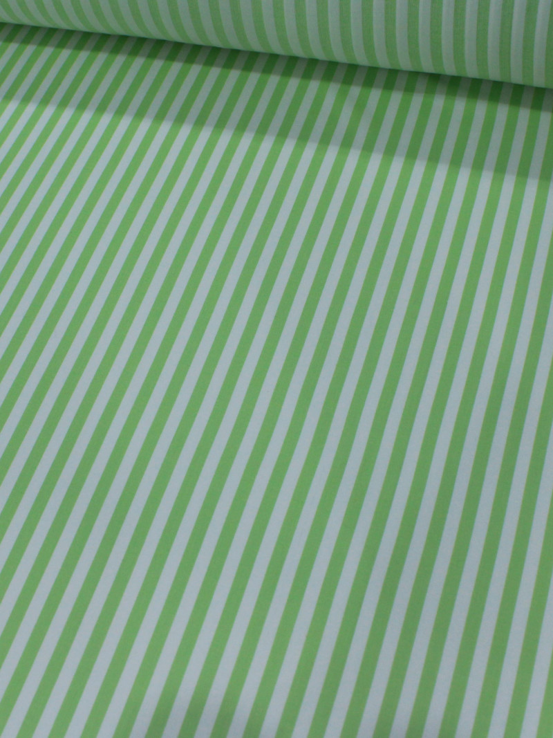 Tecido Viscose Listras Verde Claro e Branco