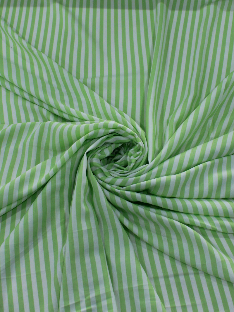 Tecido Viscose Listras Verde Claro e Branco