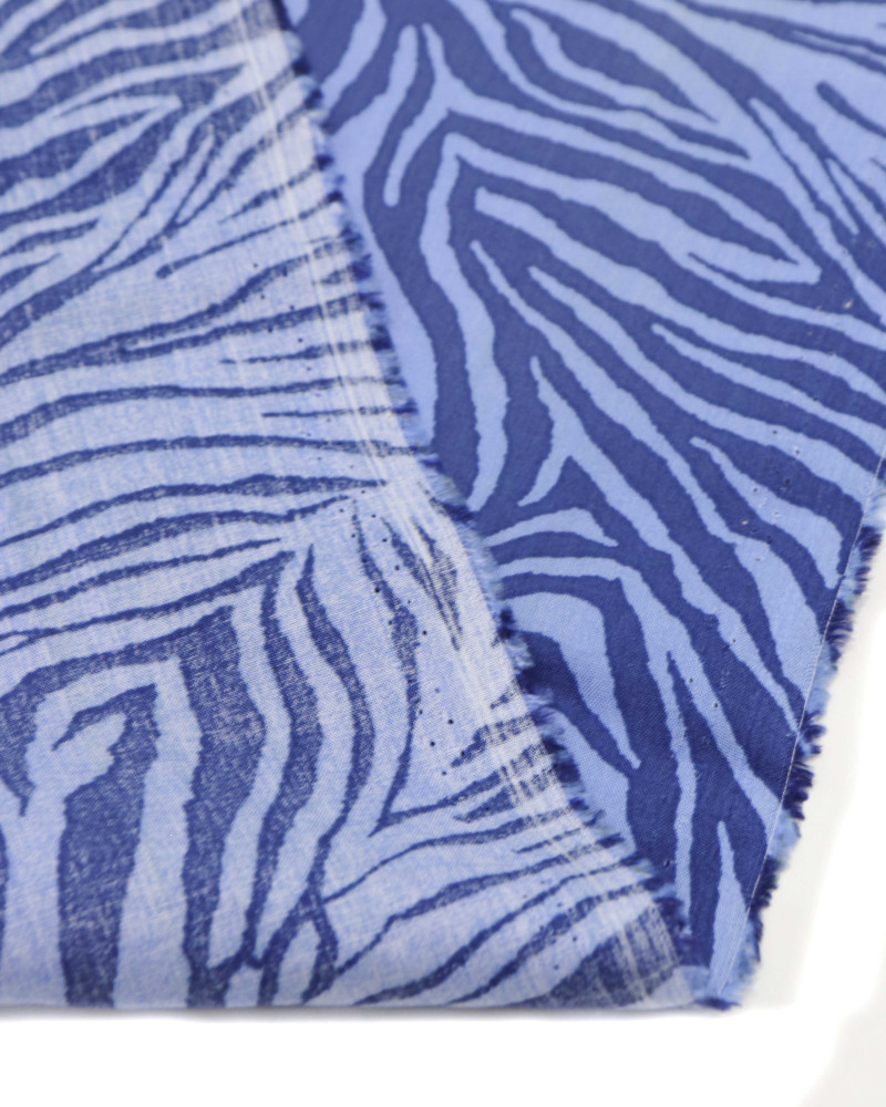 Tecido Viscose Animal Print Azul