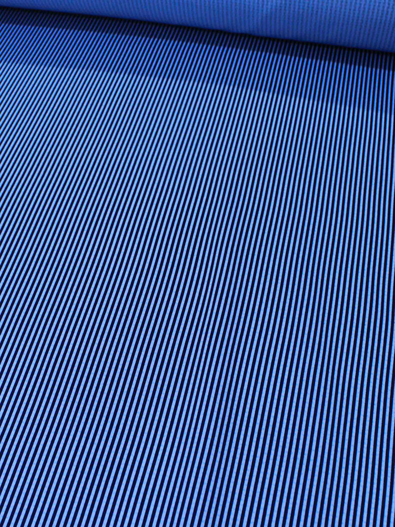 Tecido Tricoline Mista Maquinetada Azul Marinho e Azul