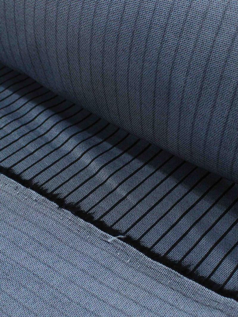 Tecido Viscose Mista Listras e Trama Cinza e Preto