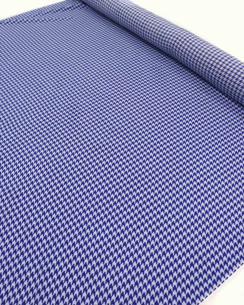 Tecido Viscose Micro Pied Poule Azul