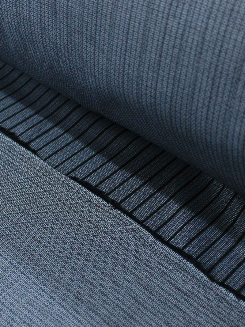 Tecido Viscose Mista Listras e Micro Trama Cinza e Preto