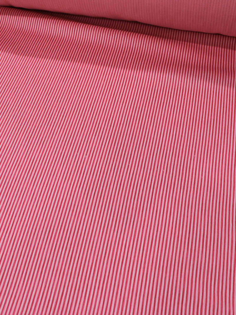 Tecido Viscose Mista Casca de Arvore Micro Listras Pink e Rosa