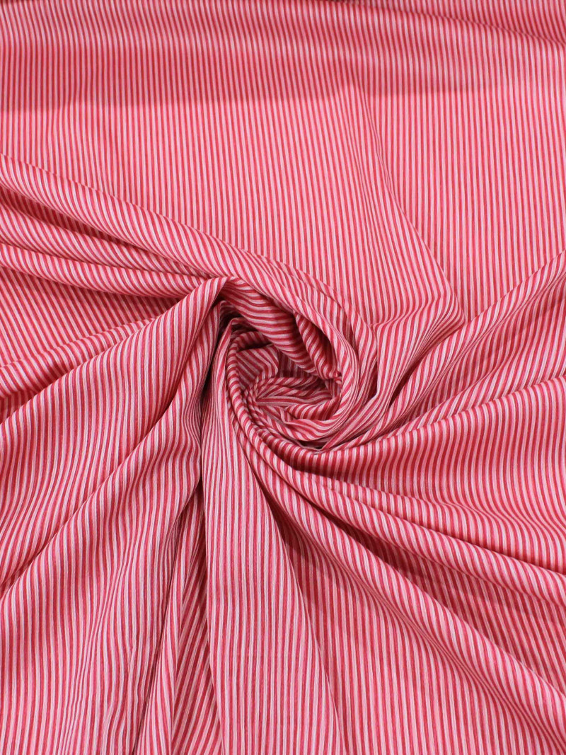 Tecido Viscose Mista Casca de Arvore Micro Listras Pink e Rosa