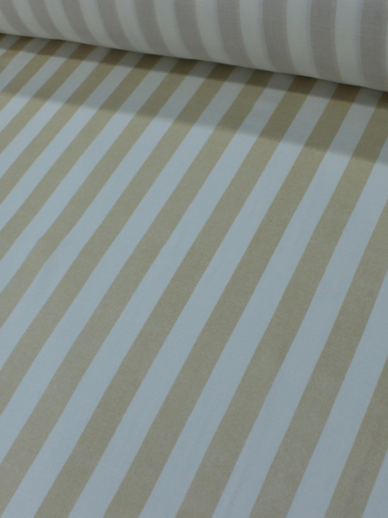 Tecido Viscose Listras Nude e Branco