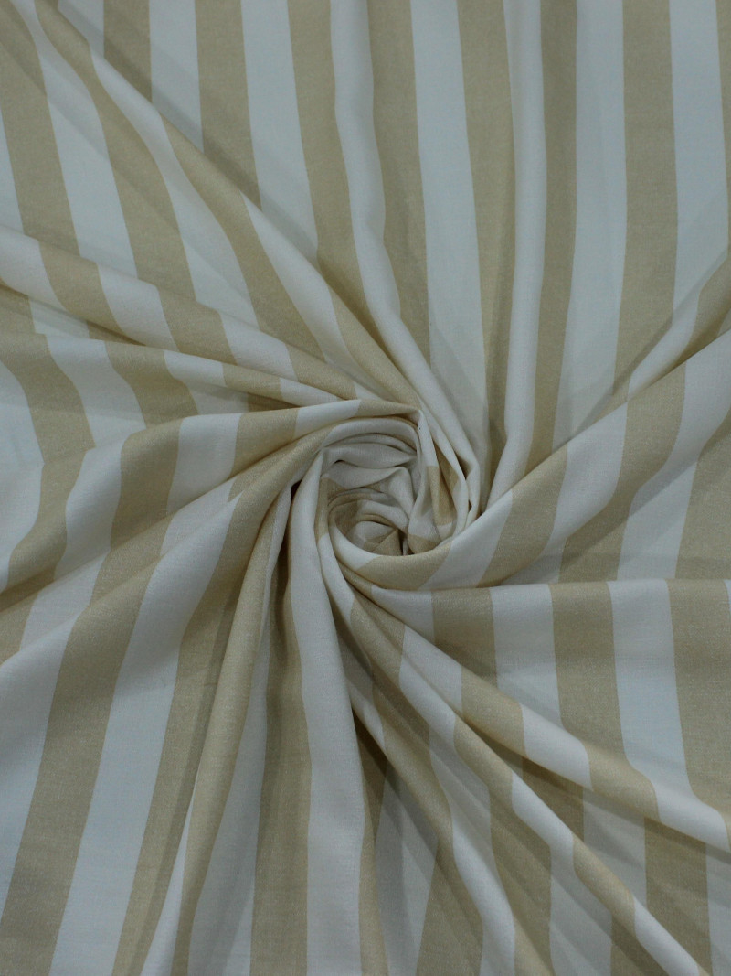 Tecido Viscose Listras Nude e Branco
