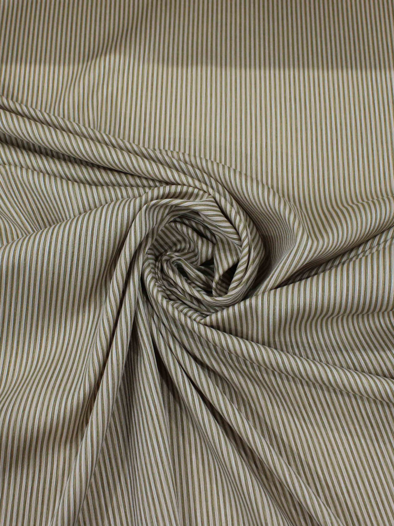 Tecido Viscose Mista Casca de Arvore Micro Listras Nude e Marrom