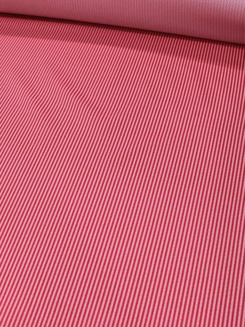 Tecido Viscose Mista Maquinetada Listras Pink e Rosa