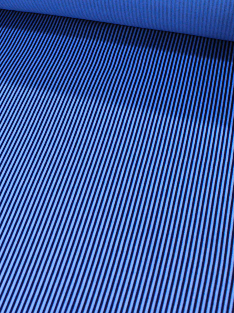 Tecido Viscose Mista Micro Listras Tons de Azul