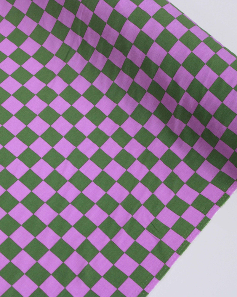 Tecido Viscose Xadrez Regular Verde e Rosa