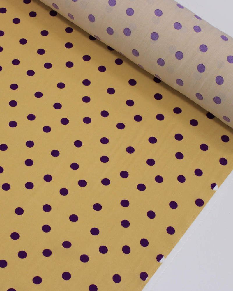 Tecido Viscose Poá Irregular Roxo e Creme