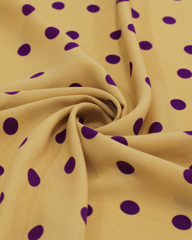 Tecido Viscose Poá Irregular Roxo e Creme