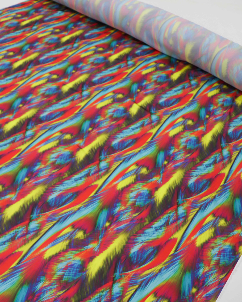 Tecido Viscose Pingos Irregulares Verde Oliva e Azul