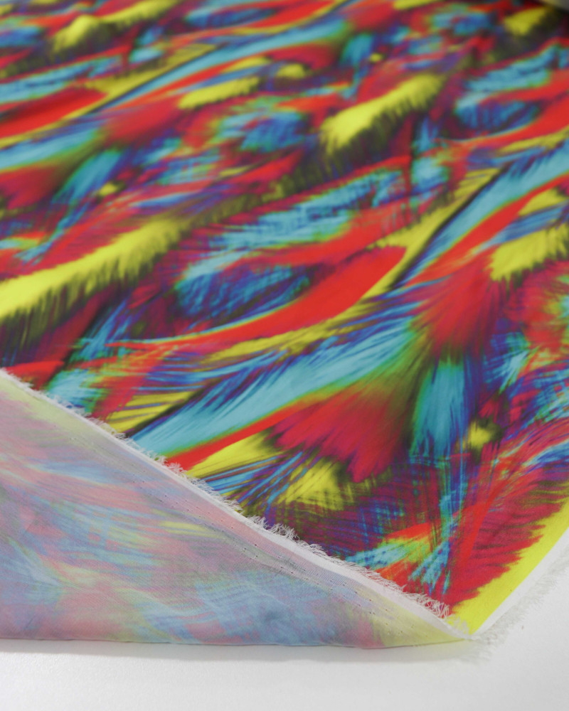 Tecido Viscose Pingos Irregulares Verde Oliva e Azul