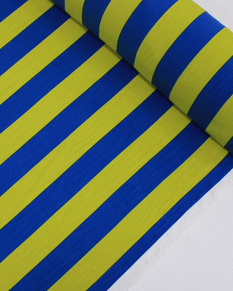 Tecido Viscose Listras Verde Abacate e Azul