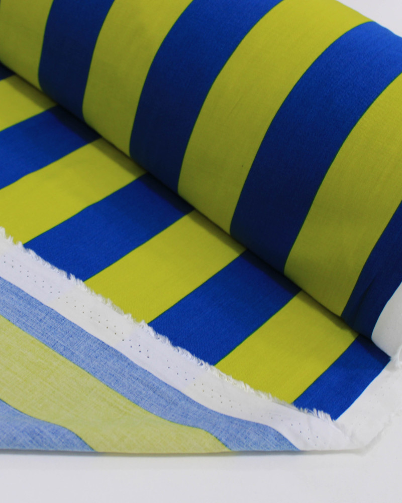 Tecido Viscose Listras Verde Abacate e Azul