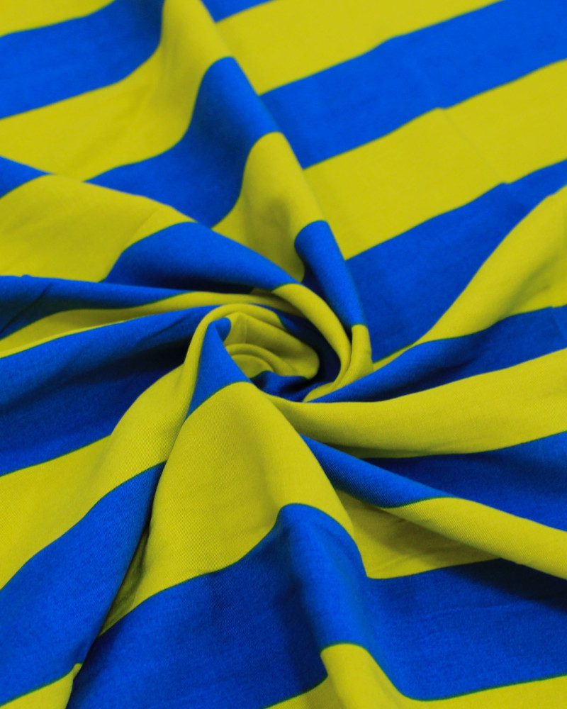 Tecido Viscose Listras Verde Abacate e Azul