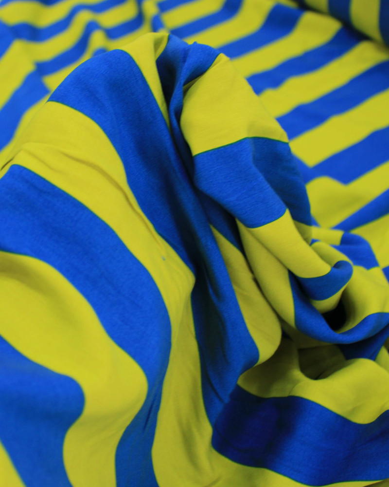 Tecido Viscose Listras Verde Abacate e Azul