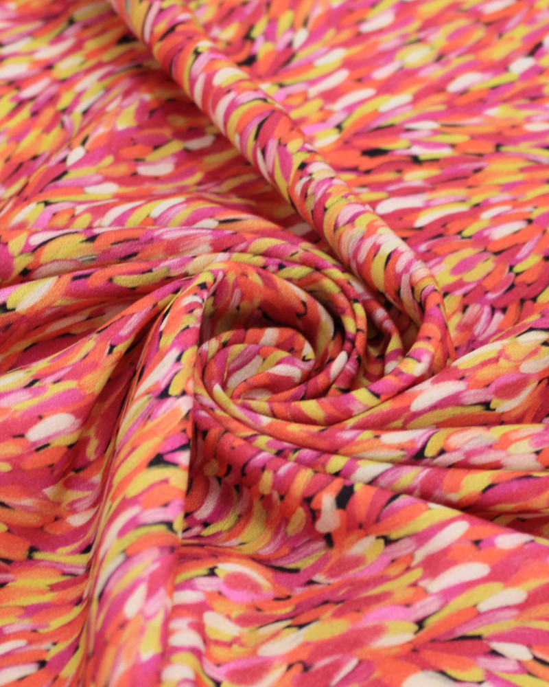 Tecido Viscose Premium Micro Pinceladas Coloridas