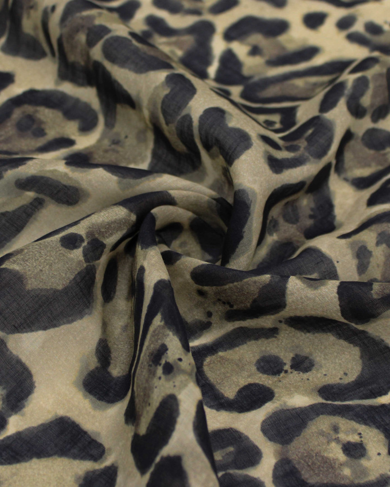 Tecido Linho Puro Italiano Animal Print Clássico
