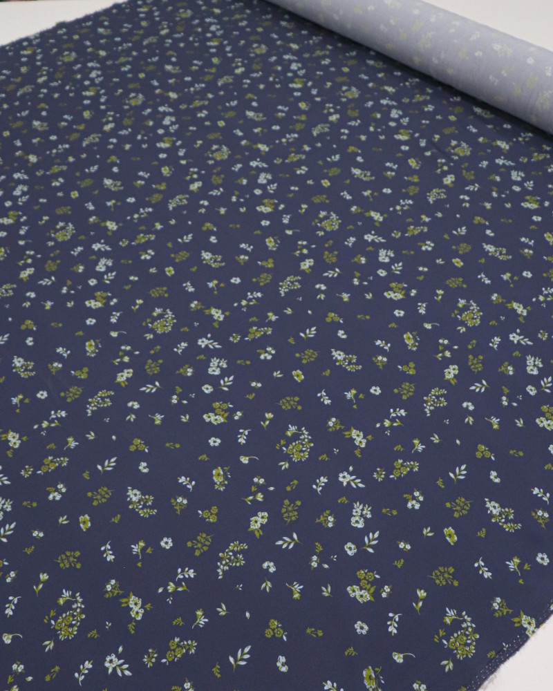 Tecido Viscose Premium Liberty Ciano e Azul Ardósia
