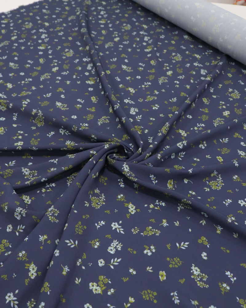 Tecido Viscose Premium Liberty Ciano e Azul Ardósia